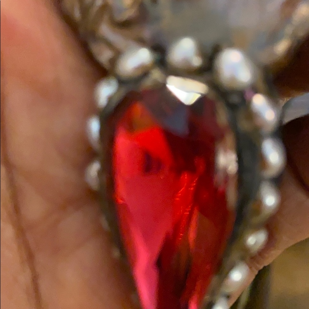 Ruby/Pearl Necklace - Picture 3 of 6